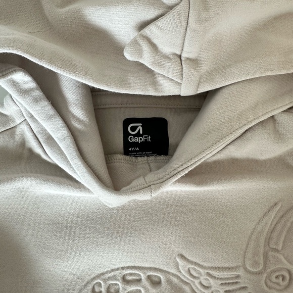 GAPFit Cream Hoodie with Embossed Design - Picture 2 of 2